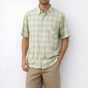 NYNE New You New Energy Button-up Shirt Men's Linen/cotton Blend Size XL